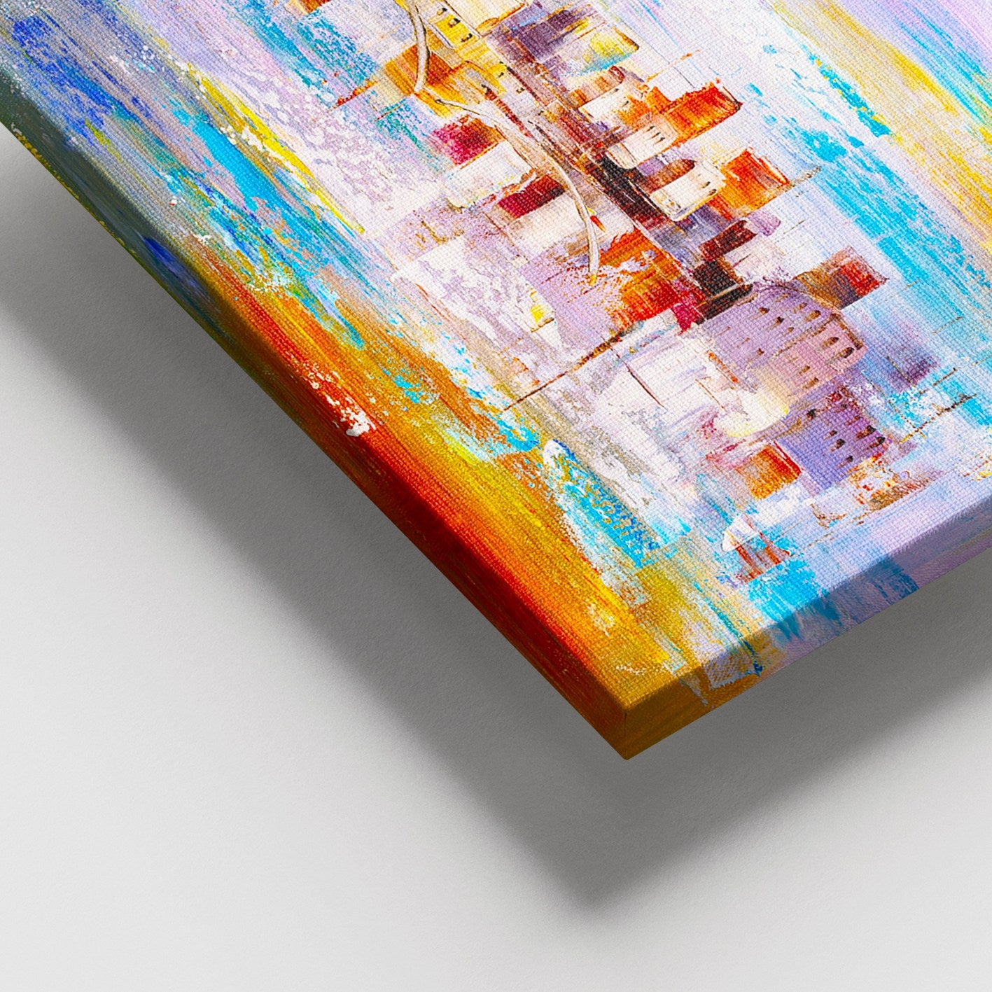 Quadro Decorativo em Tela 100% (100x140 cm) com Moldura de Madeira 3-4 cm – Multicolor