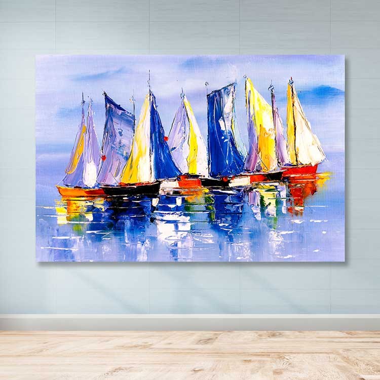 Quadro em Tela Decorativa Multicolor 100x140 cm | Canvas 100% com Moldura de Madeira (3–4 cm)