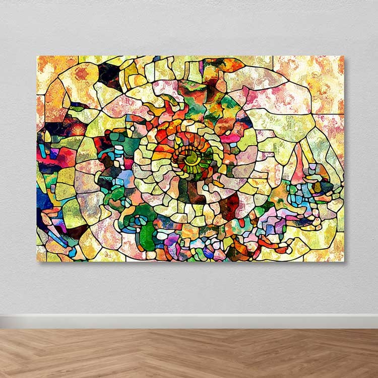 Quadro em Tela Multicolor 100 x 140 cm com Moldura de Madeira (3–4 cm) – 100% Tela
