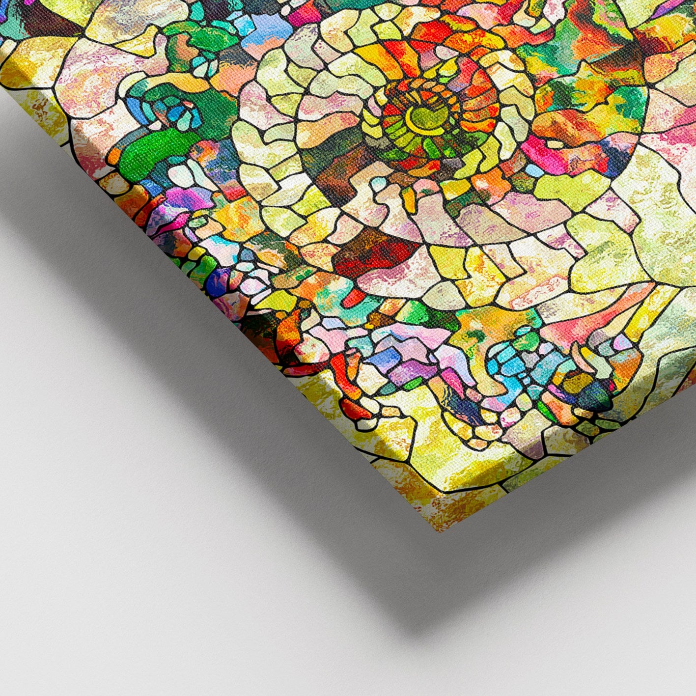 Quadro em Tela Multicolor 100 x 140 cm com Moldura de Madeira (3–4 cm) – 100% Tela