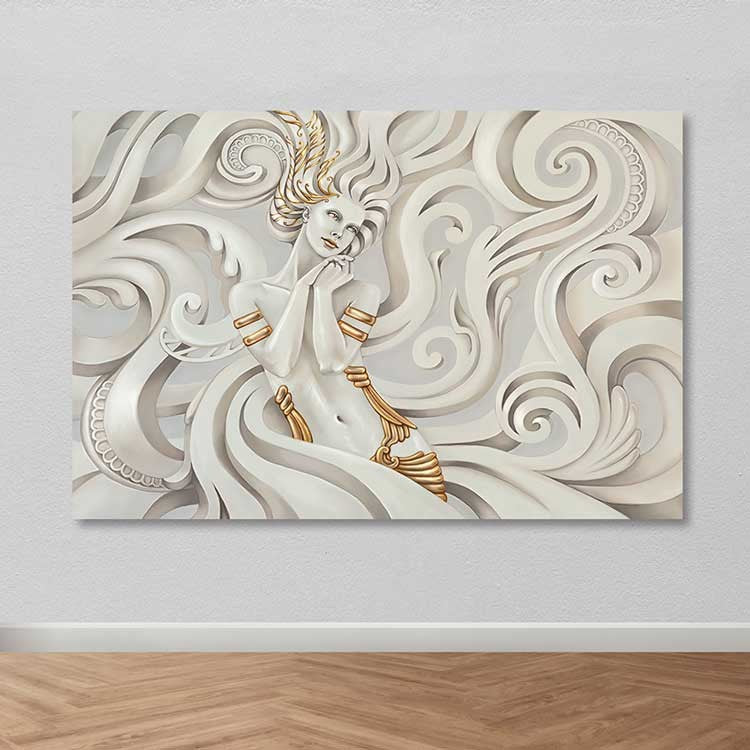 Tela Decorativa Multicolor 100x140 cm, 100% Lona, com Moldura de Madeira (3–4 cm)