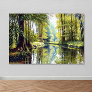 Quadro em Tela Decorativa Multicolor 100 x 140 cm com Moldura de Madeira (3–4 cm) – 100% Tela