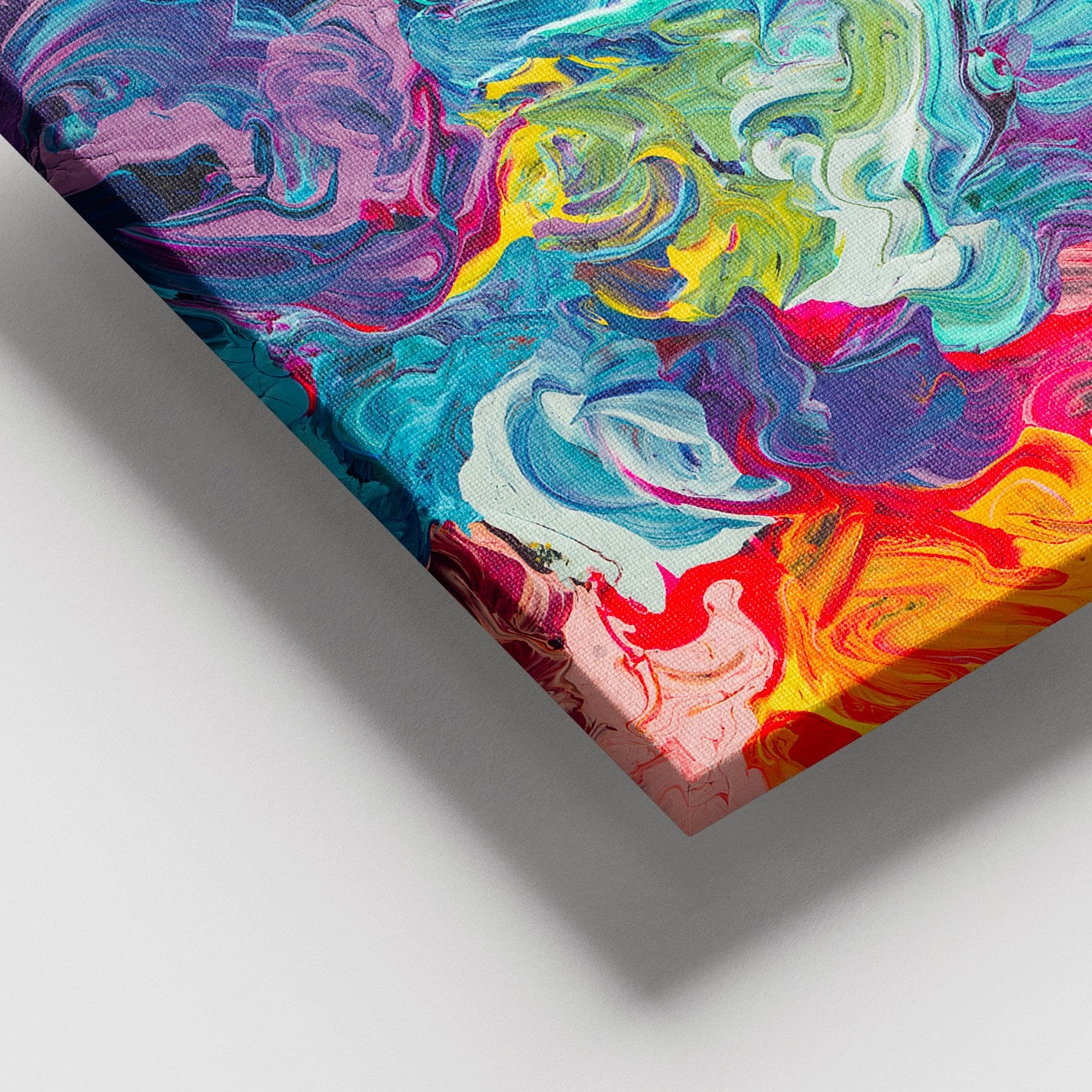 Tela Decorativa Multicolor 100x140 cm com Moldura de Madeira (Espessura 3–4 cm)