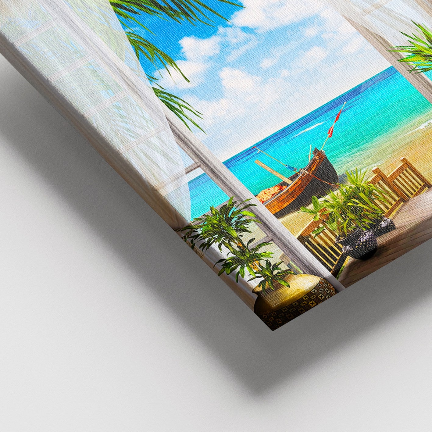 Tela Decorativa em Canvas Multicolor 100x140 cm com Moldura de Madeira 3–4 cm