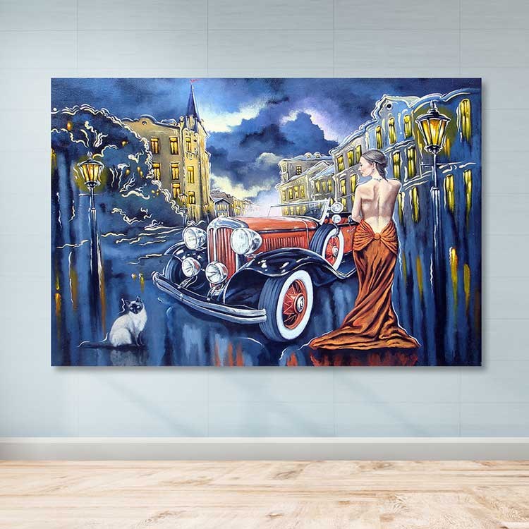 Quadro em Tela Decorativa Multicolor 100x140 cm – 100% Canvas com Moldura de Madeira (3–4 cm)