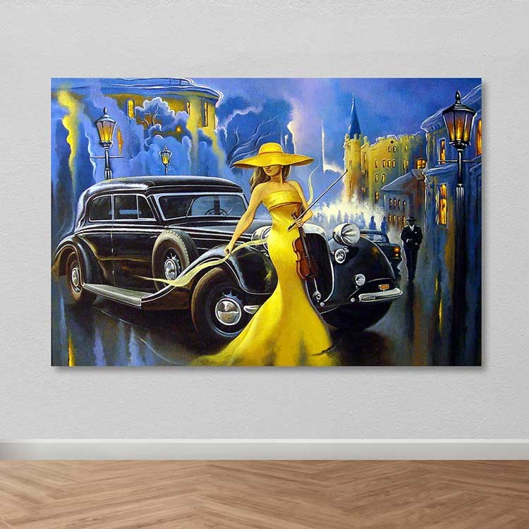 Quadro em Tela Decorativa Multicolor 100x140 cm | 100% Canvas com Moldura de Madeira 3–4 cm