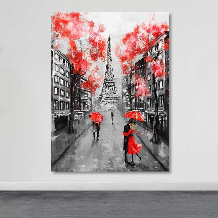 Quadro Decorativo em Tela Multicor 100 x 140 cm com Moldura de Madeira (3–4 cm)