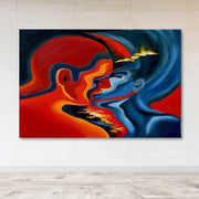 Quadro em Tela Decorativa Multicolor 100x140 cm – Canvas 100% com Moldura de Madeira 3–4 cm