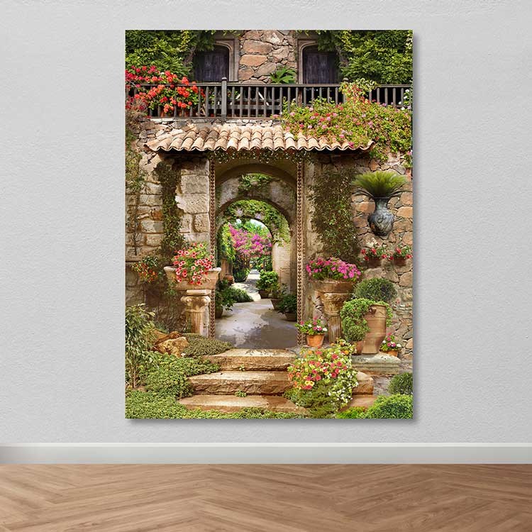 Quadro em Tela Decorativa Multicolor 100x140 cm com Moldura 100% Madeira (3–4 cm)