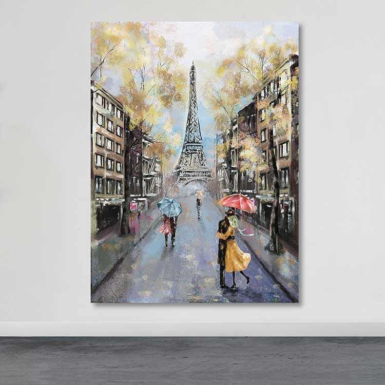 Quadro em Tela Decorativa 100x140 cm com Moldura de Madeira (3–4 cm) – Multicolor