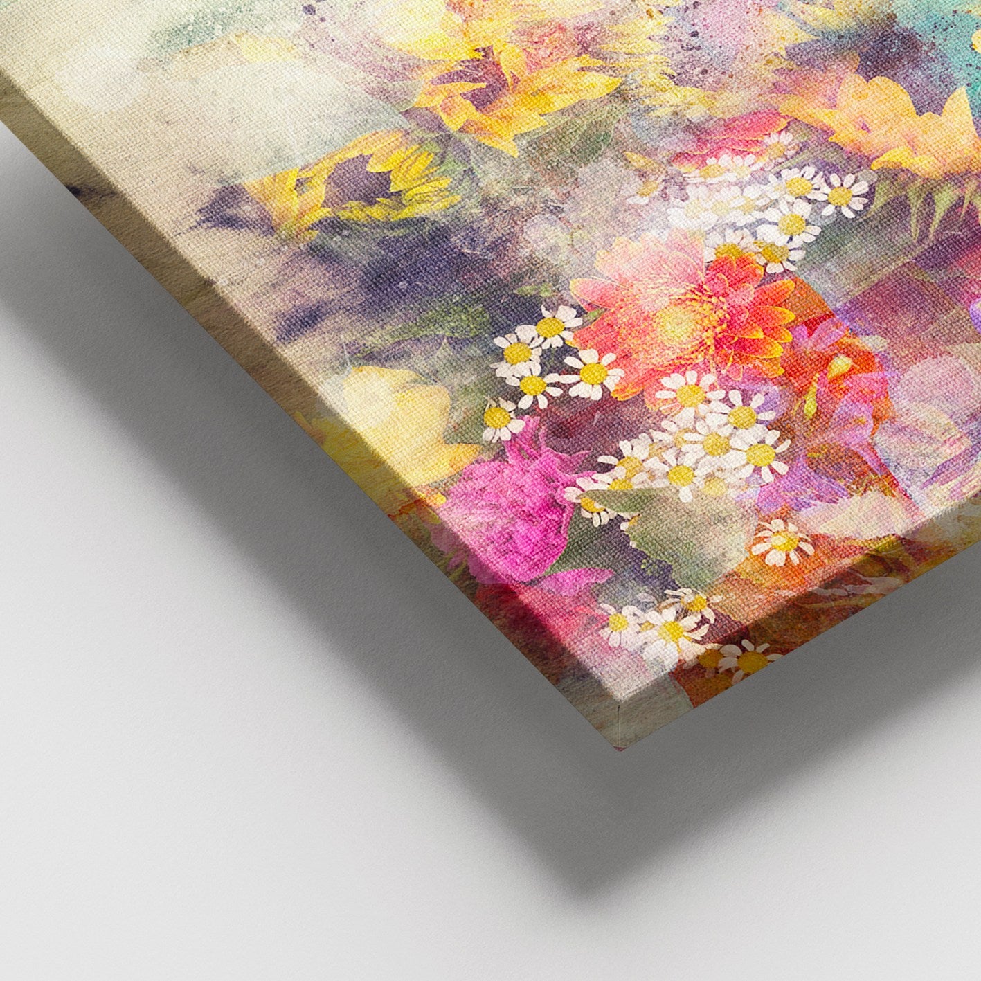 Quadro em Tela Decorativa Multicolor 100x140 cm com Moldura de Madeira (3–4 cm) – 100% Tela – DEV02825100140