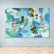 Quadro em Tela Decorativo Multicolor 100x140 cm com Moldura de Madeira (3–4 cm)