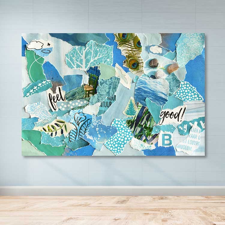 Quadro em Tela Decorativo Multicolor 100x140 cm com Moldura de Madeira (3–4 cm)