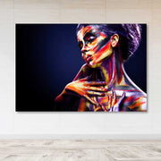 Quadro em Tela Decorativa Multicolor 100 x 140 cm com Moldura de Madeira (Espessura 3–4 cm)