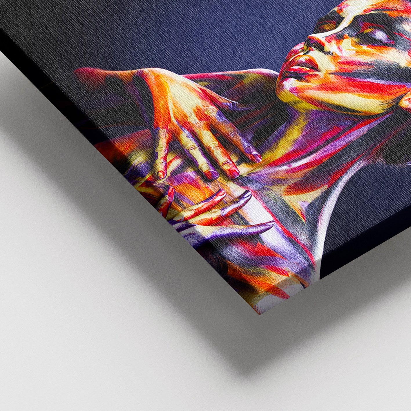 Quadro em Tela Decorativa Multicolor 100 x 140 cm com Moldura de Madeira (Espessura 3–4 cm)