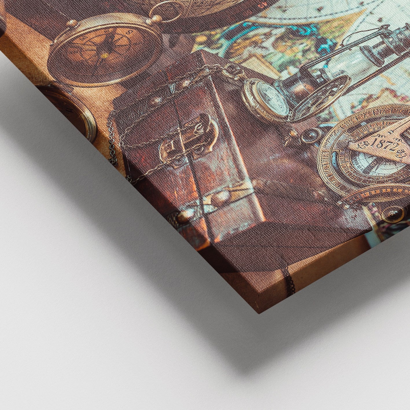 Quadro Decorativo em Tela Multicolor 100x140 cm com Moldura de Madeira (3–4 cm)