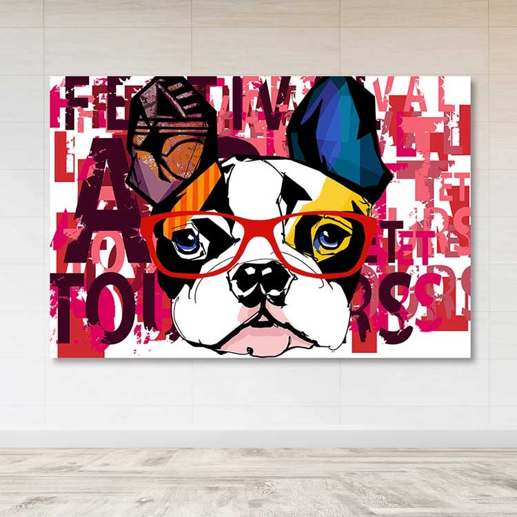 Quadro Decorativo em Tela Multicolor 100x140 cm com Moldura de Madeira (3–4 cm)