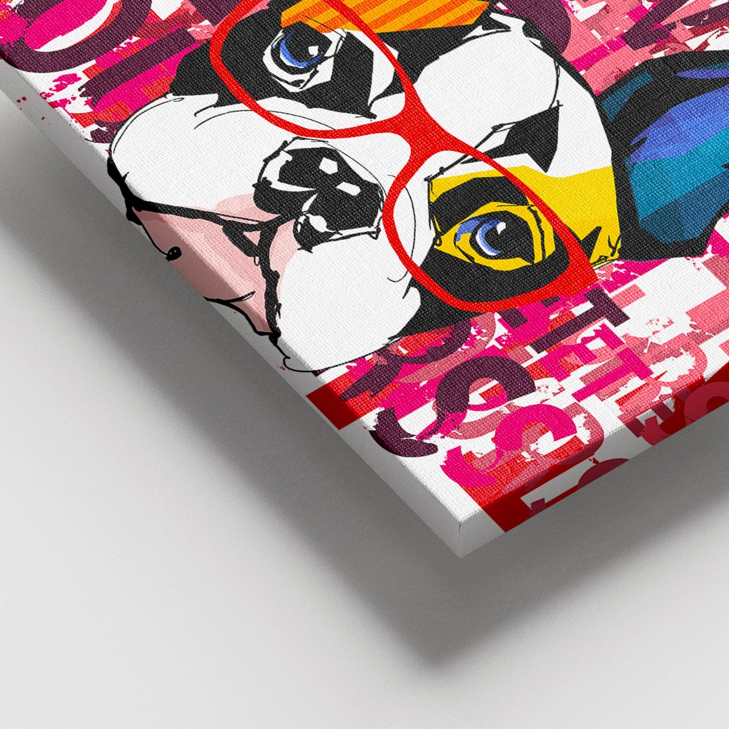 Quadro Decorativo em Tela Multicolor 100x140 cm com Moldura de Madeira (3–4 cm)