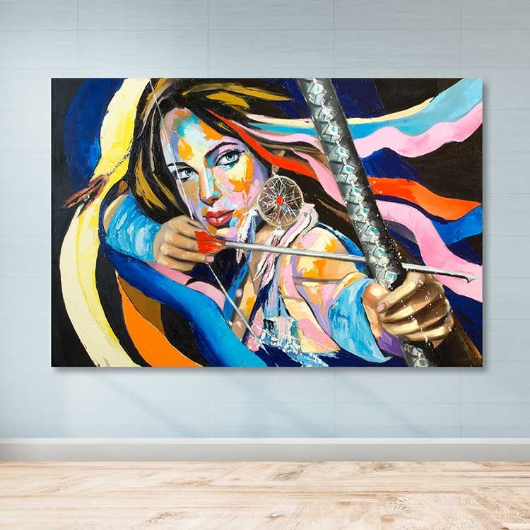 Quadro em Tela Decorativa Multicolor 100x140 cm | 100% Canvas com Moldura de Madeira 3–4 cm