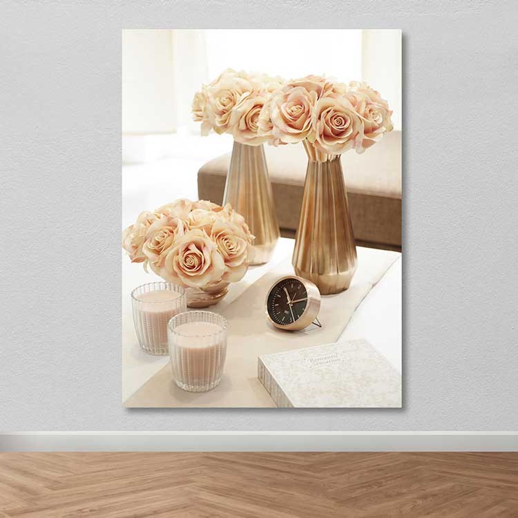 Quadro em Tela Decorativo Multicolor 100x140 cm com Moldura de Madeira (3–4 cm)