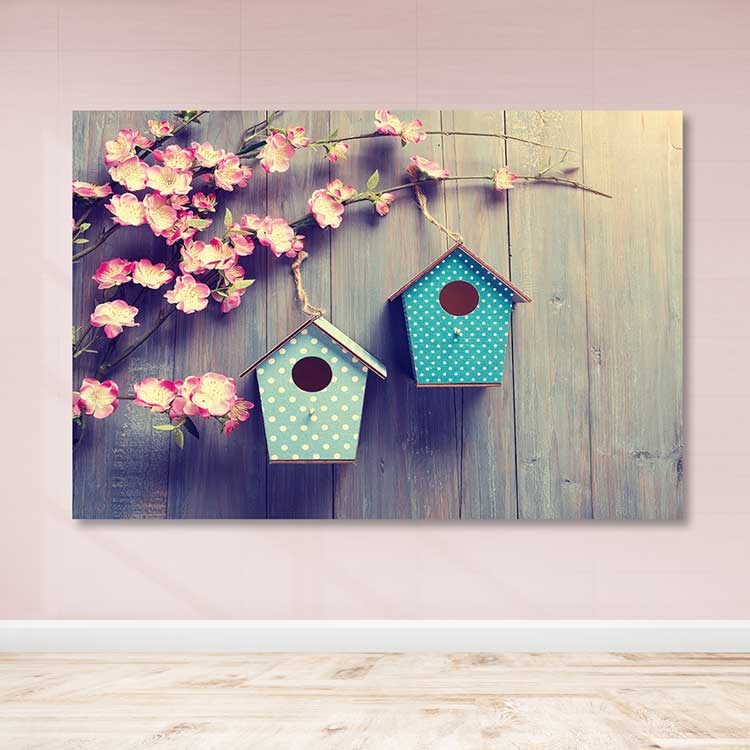 Quadro em Tela Decorativa Multicolorido 100 x 140 cm com Moldura de Madeira (3–4 cm) – 100% Tela