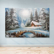 Quadro Decorativo Multicolor em Tela 100% 100 x 140 cm com Moldura de Madeira (3–4 cm)