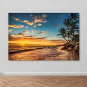 Quadro Decorativo em Tela Multicolor 100 x 140 cm com Moldura de Madeira (3–4 cm)