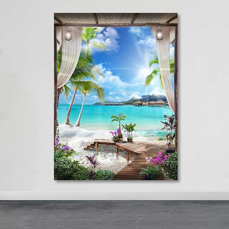 Quadro em Tela 100x140 cm Multicolor, 100% Canvas, Moldura 100% Madeira (3–4 cm)