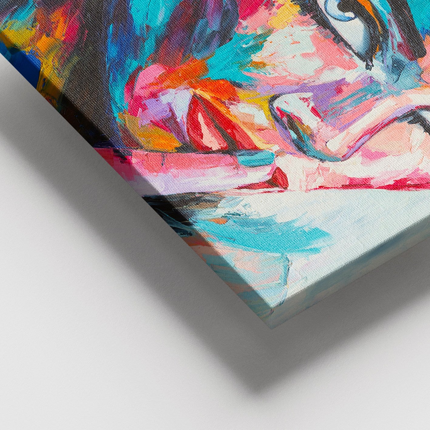 Quadro Decorativo em Tela Multicolor, Moldura de Madeira (3–4 cm), 100 x 140 cm