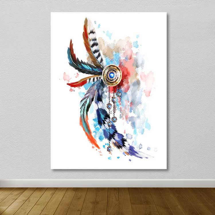 Quadro em Tela Decorativa Multicolor com Moldura de Madeira (3–4 cm), 100 x 140 cm