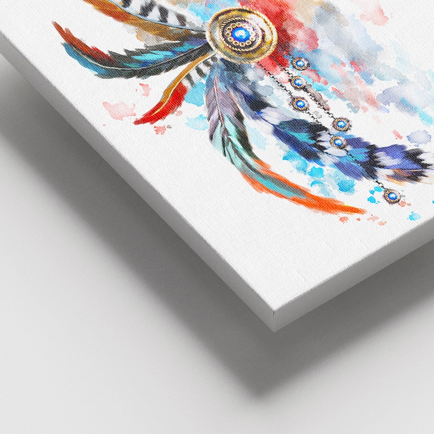 Quadro em Tela Decorativa Multicolor com Moldura de Madeira (3–4 cm), 100 x 140 cm