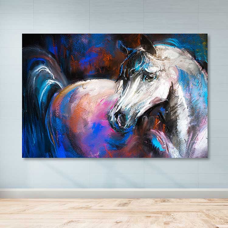 Tela Decorativa Multicolor 100x140 cm com Moldura de Madeira (3–4 cm) – 100% Canvas