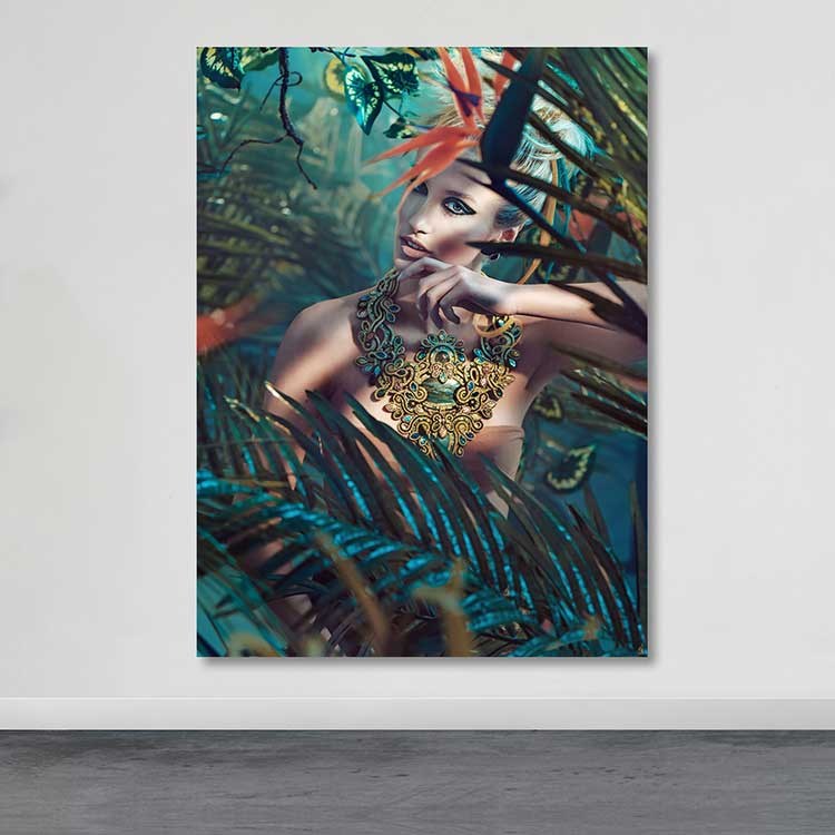 Tela Decorativa Multicolor 100x140 cm com Moldura em Madeira (Espessura 3–4 cm, 100% Tela)