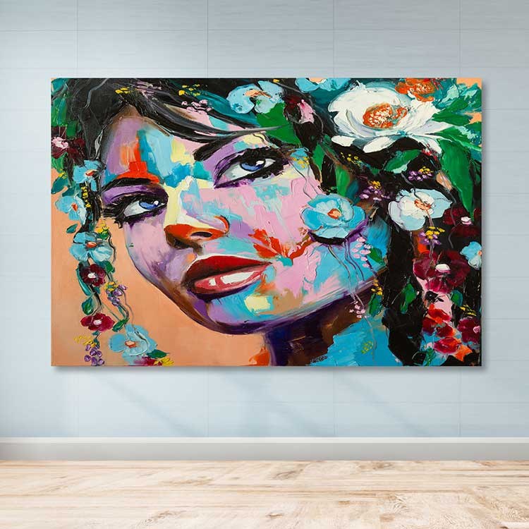 Quadro em Tela Decorativo Multicolor 100x140 cm com Moldura de Madeira (3–4 cm) | DEV02912100140