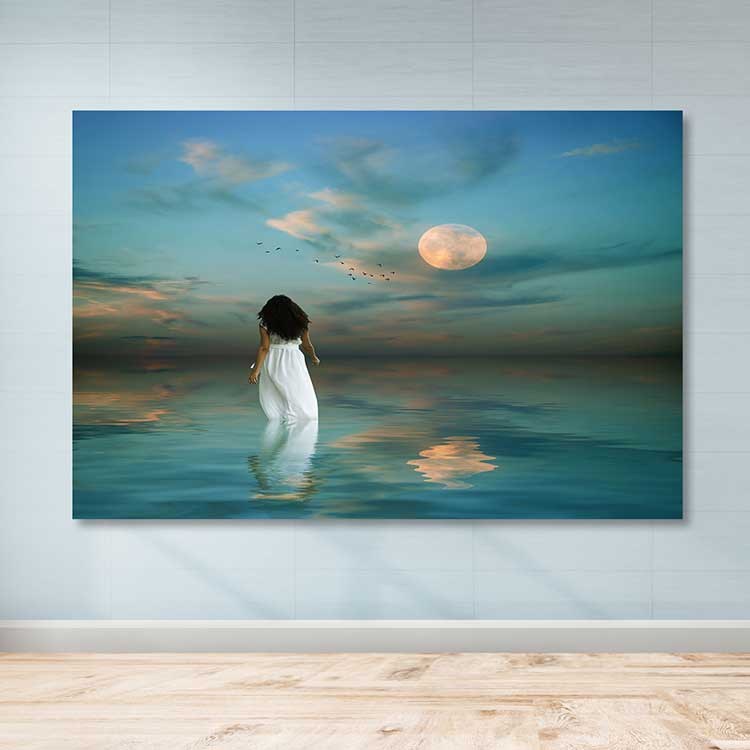 Quadro em Tela (Canvas 100%) Multicolor com Moldura de Madeira 3–4 cm – 100 x 140 cm