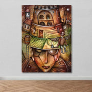 Quadro Decorativo em Tela (100% Canvas) Multicolor 100x140 cm com Moldura de Madeira 3–4 cm