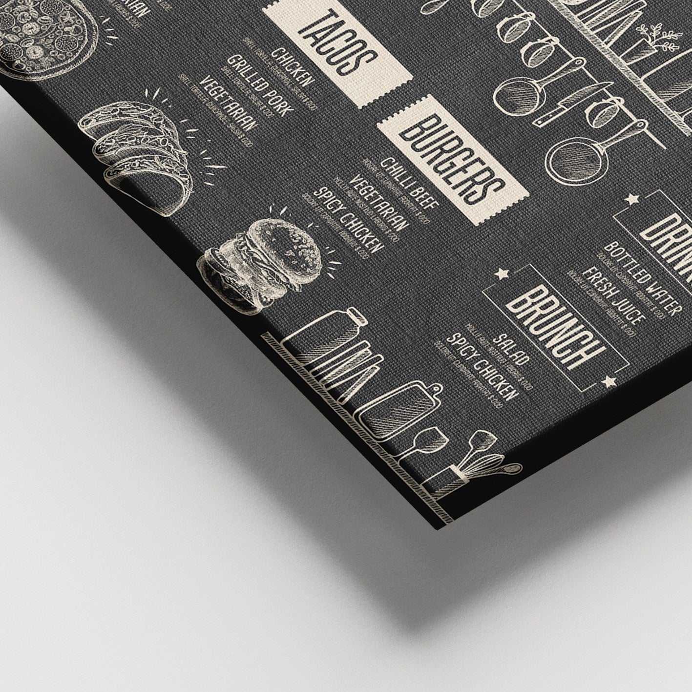 Quadro em Tela Decorativa Multicolor 100x140 cm com Moldura de Madeira (3-4 cm)