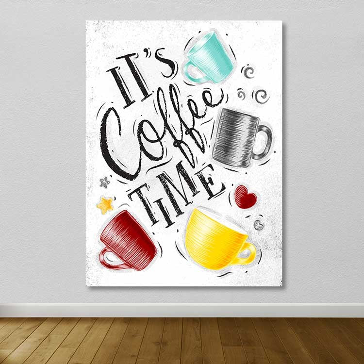 Tela Decorativa em Canvas Multicolor 100 x 140 cm com Moldura de Madeira (3–4 cm)