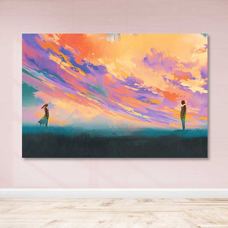 Quadro em Tela Decorativa Multicolor 100x140 cm — 100% Tela, Moldura de Madeira (3–4 cm) | DEV02930100140