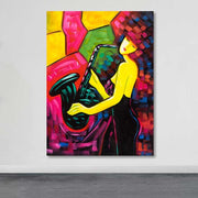 Tela Decorativa Multicolor em Canvas 100% com Moldura de Madeira, 100 x 140 cm