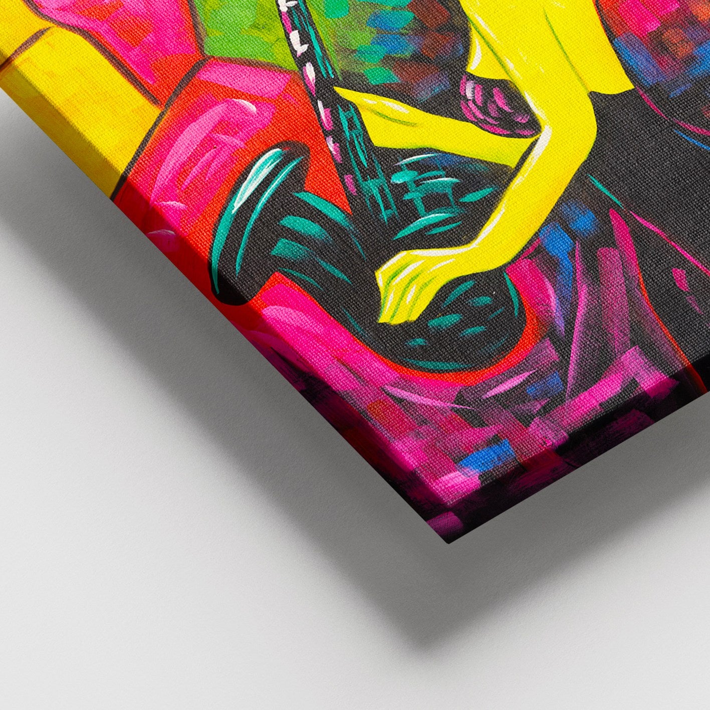 Tela Decorativa Multicolor em Canvas 100% com Moldura de Madeira, 100 x 140 cm