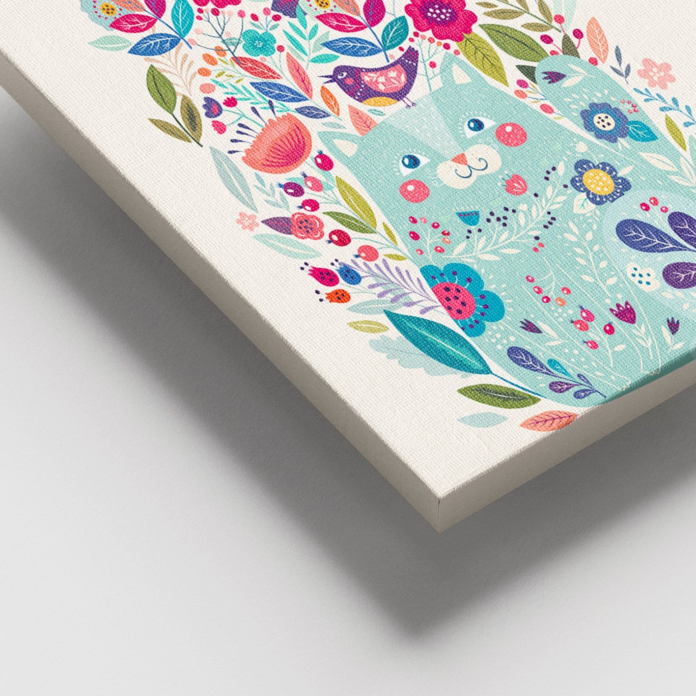 Quadro em Tela Decorativo Multicolor 100x140 cm com Moldura de Madeira (3–4 cm)