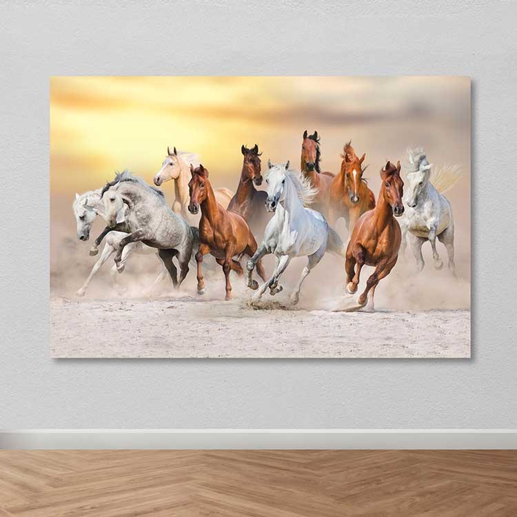 Quadro em Tela Decorativo Multicolor 100x140 cm com Moldura de Madeira (3–4 cm)