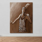 Quadro em Tela Decorativa Multicolor 100 x 140 cm com Moldura de Madeira (3–4 cm)