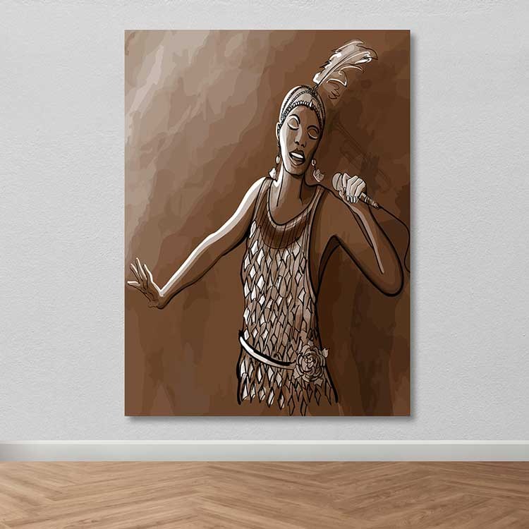 Quadro em Tela Decorativa Multicolor 100 x 140 cm com Moldura de Madeira (3–4 cm)