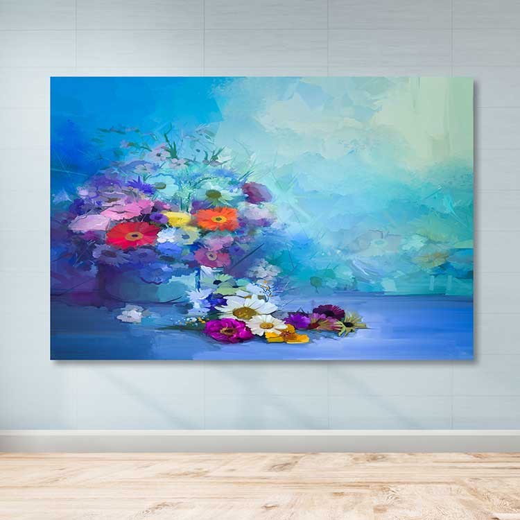 Tela Decorativa em Canvas 100% 100x140 cm, Multicolor, com Moldura de Madeira (3–4 cm)