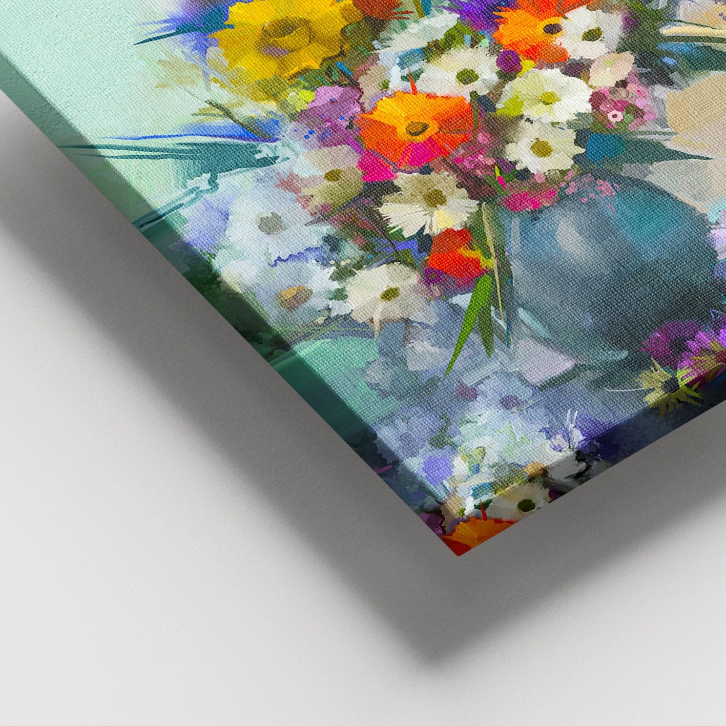 Quadro em Tela Decorativo Multicolor 100x140 cm com Moldura de Madeira (100% Tela)