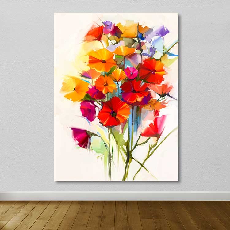 Quadro em Tela Decorativa Multicolor 100x140 cm, 100% Tela, Moldura de Madeira 3–4 cm