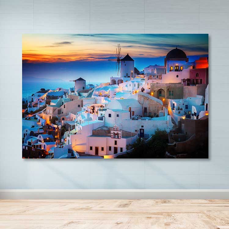 Quadro Decorativo em Canvas Multicolor 100x140 cm com Moldura de Madeira (Espessura 3–4 cm)