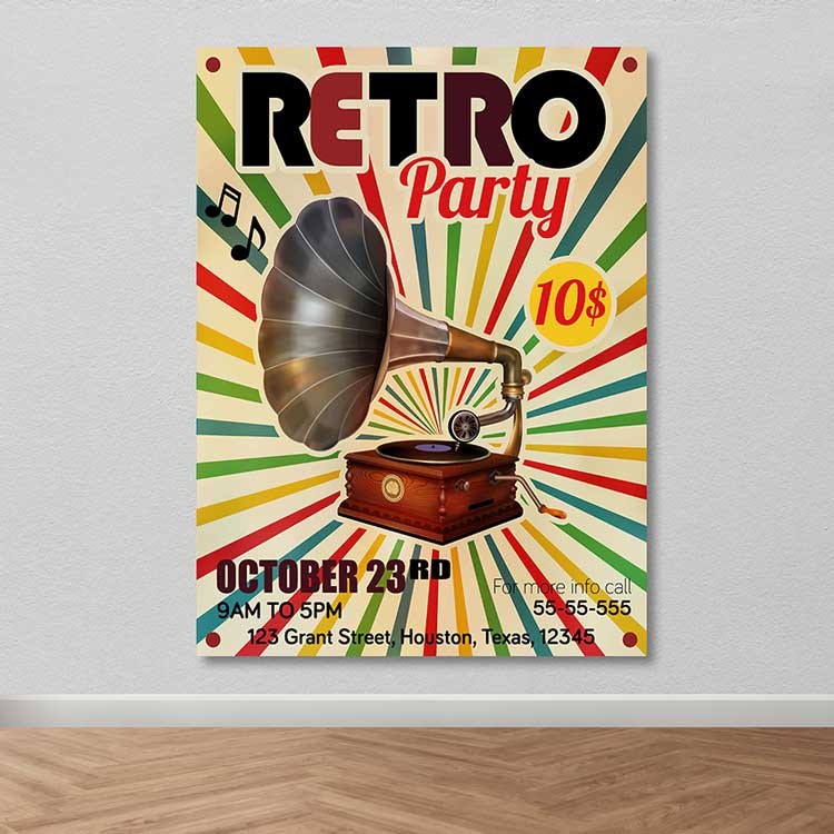 Tela Decorativa em Canvas Multicolor com Moldura de Madeira 100x140 cm